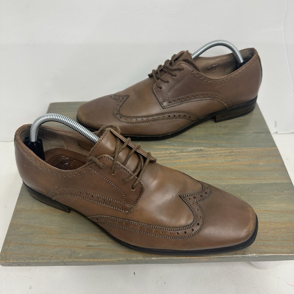 Vince‎ Camuto Oxford Mens Sz 10D Dress Shoe Montano Wingtip Leather Formal Brown